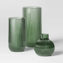 3pc Vase Set Ribbed Glass - Room Essentials™ -RSH Decor Store GUEST 191484ea d134 46b3 adae eba4ddfacf1b
