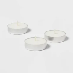 100ct Unscented Tea Lights Candle White - Room Essentials™: Bulk Pack For Candlelit Ambiance, 4hr Burn Time -RSH Decor Store GUEST 1b78850b 720e 4636 a46e c2bdb86533b5