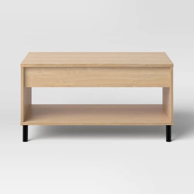 Mixed Materials Wood And Metal Lift Top Coffee Table With Storage Natural Wood - Room Essentials™ 5 Mixed Materials Wood And Metal Lift Top Coffee Table With Storage Natural Wood - Room Essentials™ - Image 3