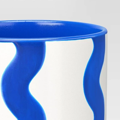 Ceramic Wavy Planter Blue/White 5.67" X 5.67" X 5.9" - Room Essentials™ 4 Ceramic Wavy Planter Blue/White 5.67" X 5.67" X 5.9" - Room Essentials™ - Image 2