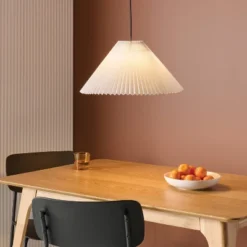 Pendant Lamp With Pleated Fabric Shade White - Room Essentials™