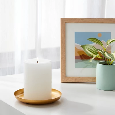 3" X 4" Unscented Candle White - Room Essentials™: Paraffin Wax, 65hr Burn Time, Single Wick Pillar 3 3" X 4" Unscented Candle White - Room Essentials™: Paraffin Wax, 65hr Burn Time, Single Wick Pillar