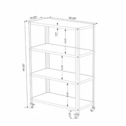 44" 3 Shelf Metal Rolling Bookcase - Room Essentials™ -RSH Decor Store GUEST 4662c0f8 5e3f 4280 bf06 880e61cf3cfb