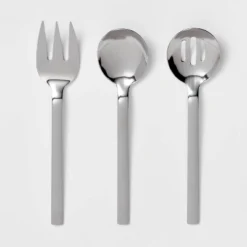 3pc Squared Straight Serving Set - Room Essentials™: Stainless Steel Utensils, Serving Fork & Spoons, Dishwasher-Safe -RSH Decor Store GUEST 4c446589 699e 4d15 8157 f9ac4b7b1ab6