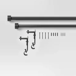 Easy Hang Frame Mount Curtain Rod Set Black - Room Essentials™ -RSH Decor Store GUEST 4d100c82 49c8 4405 ab6b b86cd52cbae4
