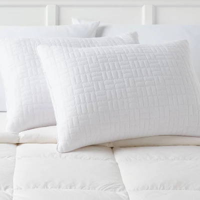 Standard/Queen Medium 2pk Plush Knit Bed Pillows White - Room Essentials™ 3 Standard/Queen Medium 2pk Plush Knit Bed Pillows White - Room Essentials™