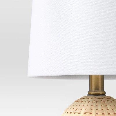 Round Wicker Table Lamp Brown - Room Essentials™: ETL Listed, No Assembly, Modern Decor 5 Round Wicker Table Lamp Brown - Room Essentials™: ETL Listed, No Assembly, Modern Decor - Image 3