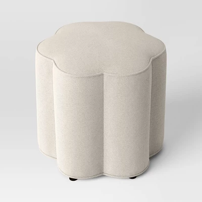 Scalloped Upholstered Ottoman - Room Essentials™ 7 Scalloped Upholstered Ottoman - Room Essentials™ - Image 5