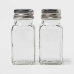 3" Basic Salt And Pepper Set With Stainless Steel Top - Room Essentials™: Glass, Hand Wash, 2 Pieces, 3.66" Height -RSH Decor Store GUEST 776ff387 e612 4fa0 9967 79872ad565f1