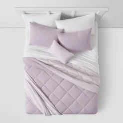 Solid Microfiber Reversible Decorative Bed Set With Throw - Room Essentials™ -RSH Decor Store GUEST 8d88b1a5 bacb 400d bff9 2871bf646785