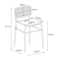 Set Of 2 Woven Back Metal Dining Chair Black - Room Essentials™ -RSH Decor Store GUEST 98228be0 7a6b 4c9f 9fe2 6a775fb26c38