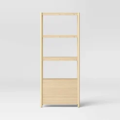 72.25" Scandi Bookcase With Three Shelves And Cabinet Storage Natural - Room Essentials™ -RSH Decor Store GUEST 98bb430f cf97 4b0b b7d1 22f36ee649da
