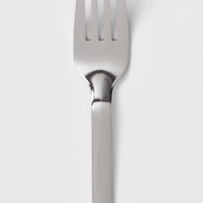 Squared Straight Fork - Room Essentials™: Stainless Steel Silverware, Reusable Flatware, Dishwasher-Safe, 7.87" 4 Squared Straight Fork - Room Essentials™: Stainless Steel Silverware, Reusable Flatware, Dishwasher-Safe, 7.87" - Image 2