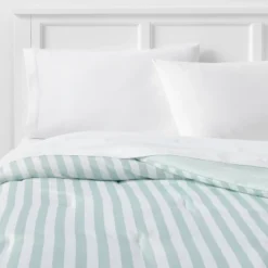 Microfiber Reversible Stripe Comforter Mint Green - Room Essentials™ -RSH Decor Store GUEST cd174111 defd 4397 bcf3 048fba4ec0a1