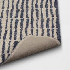 2'5"x3'8" Washable Modern Dashes Hi/Low Tufted Loop Accent Rug Blue - Room Essentials™: Indoor, Fade & Stain-Resistant -RSH Decor Store GUEST d2671b33 9fe3 4cd8 bcdd 6307918243b3