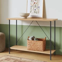 Wood And Metal Console Table Natural - Room Essentials™