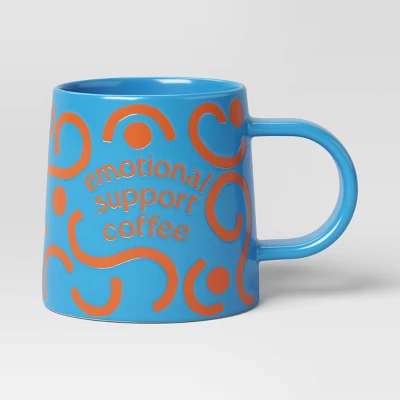 16oz Stoneware Emotional Support Coffee Mug Blue - Room Essentials™: Microwave & Dishwasher Safe Drinkware 5 16oz Stoneware Emotional Support Coffee Mug Blue - Room Essentials™: Microwave & Dishwasher Safe Drinkware - Image 3