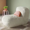 Memory Foam Filled Bean Bag Lounger With Corduroy Cover And Structured High Back Cream - Room Essentials™