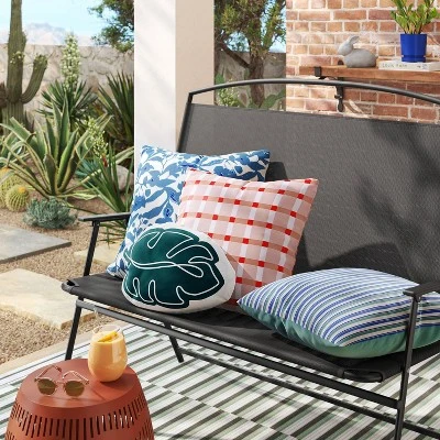 17"x17" Reversible Square Outdoor Pillow - Room Essentials™ 3 17"x17" Reversible Square Outdoor Pillow - Room Essentials™
