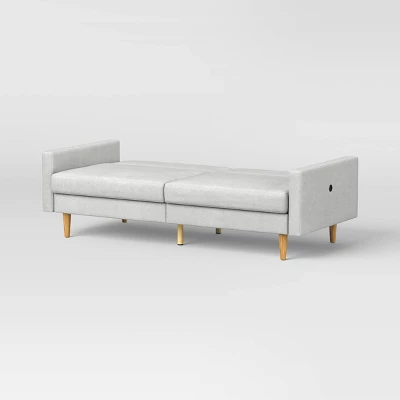 MidCentury Modern 78" Futon Sofa Light Gray - Room Essentials™ 6 MidCentury Modern 78" Futon Sofa Light Gray - Room Essentials™ - Image 4