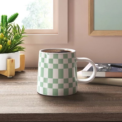 16oz Stoneware Checkerboard Mug - Room Essentials™ 3 16oz Stoneware Checkerboard Mug - Room Essentials™