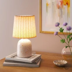 Mini Printed Ceramic Base Table Lamp With Printed Pleated Shade - Room Essentials™ -RSH Decor Store GUEST fc3497a8 83c1 490a b70f 6ac002d24d61